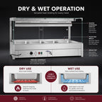 Bonvue Square Countertop Wet and Dry Bain Marie - BM14SC