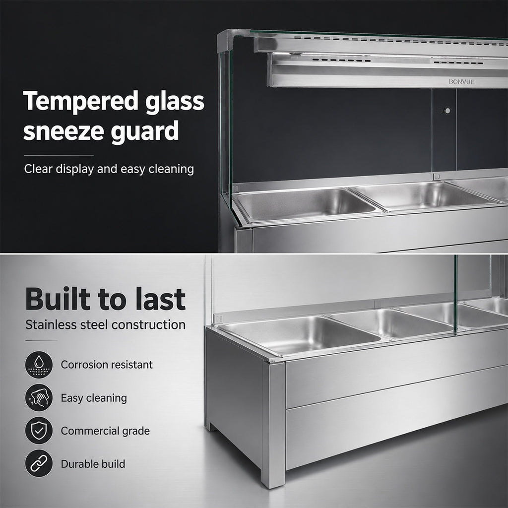 Bonvue Square Countertop Wet and Dry Bain Marie - BM14SC