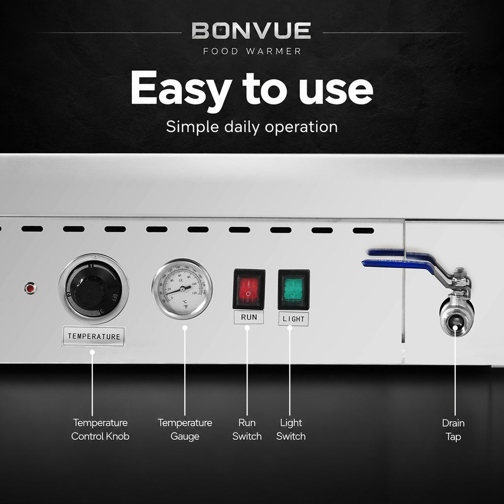 Bonvue Square Countertop Wet and Dry Bain Marie - BM14SC