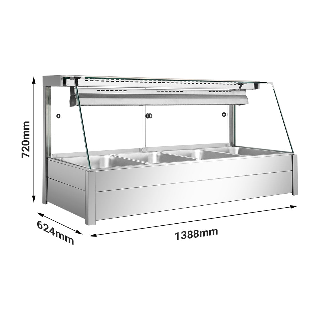 Bonvue Angled Countertop Wet and Dry Bain Marie BM14TC