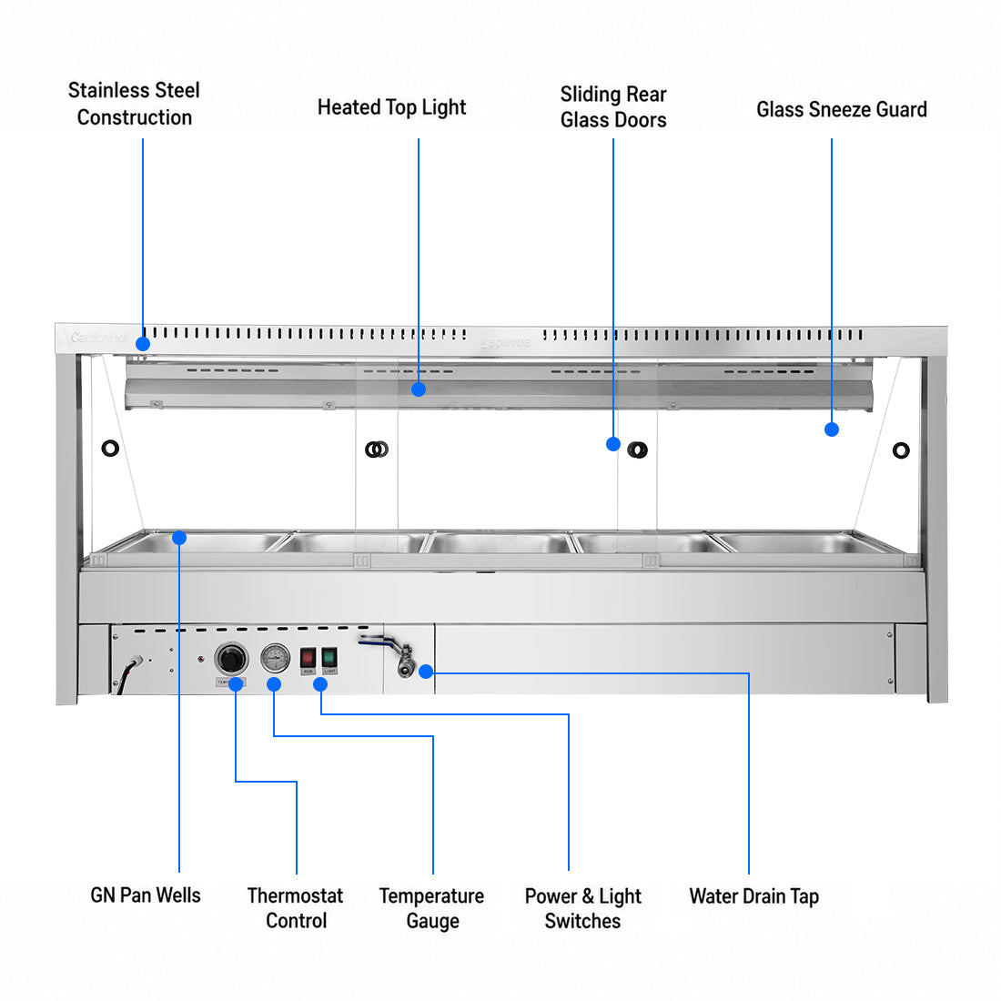 Bonvue Angled Countertop Wet and Dry Bain Marie BM17TC