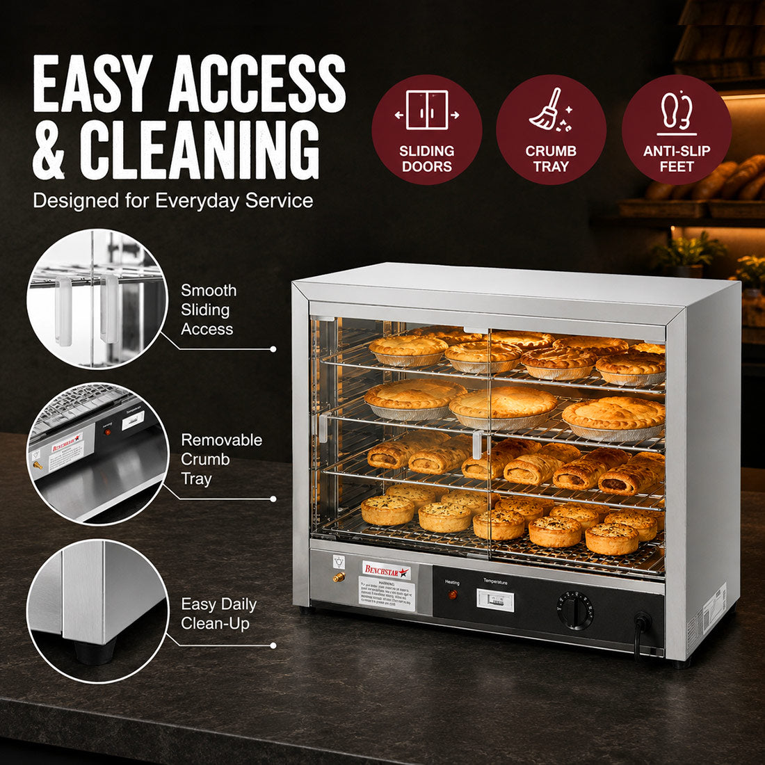 Benchstar Pie Warmer & Hot Food Display - DH-805E