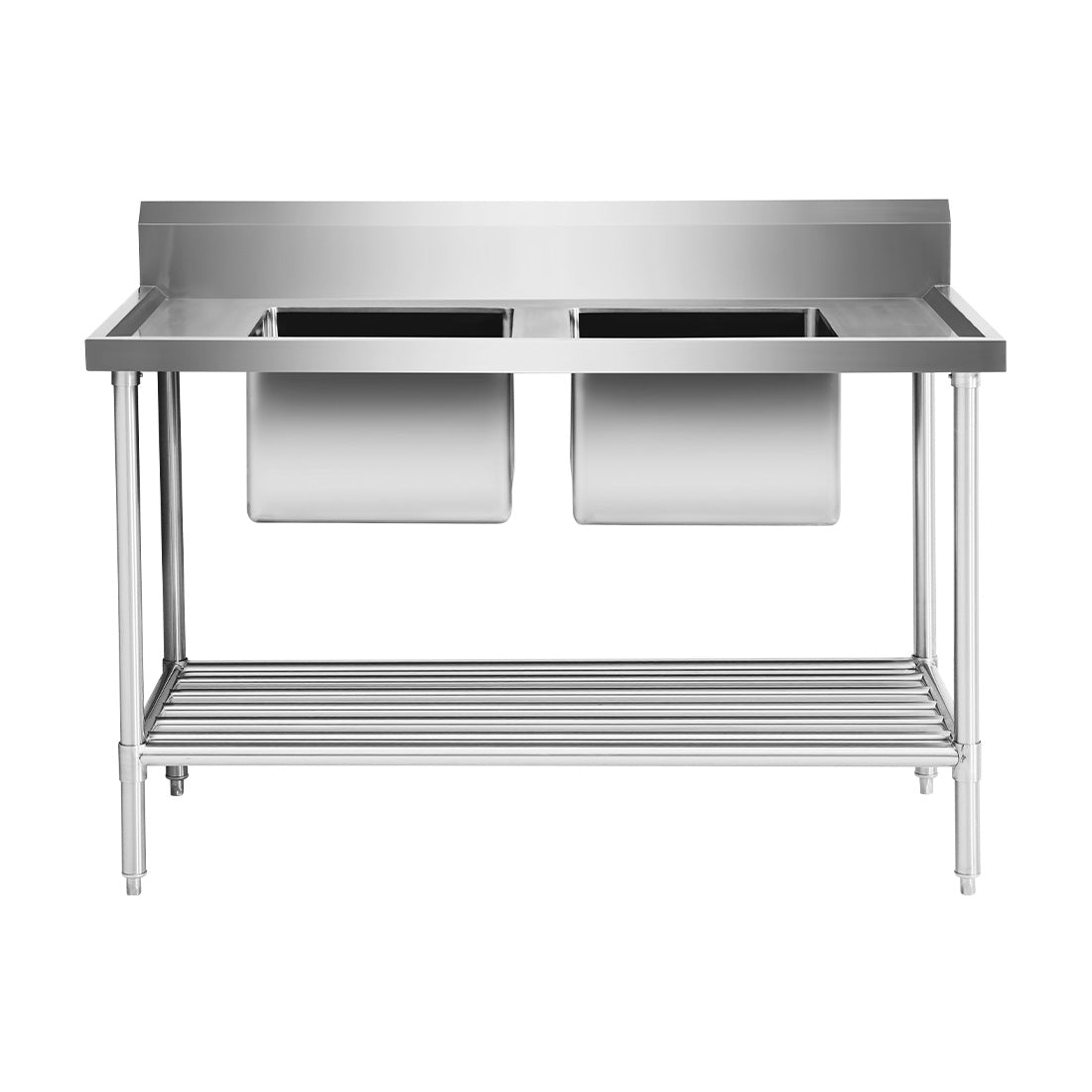 Modular System Double Centre Sink Bench with Pot Undershelf - DSB7-1500C/A 
