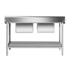 Modular System Double Centre Sink Bench with Pot Undershelf - DSB7-1500C/A 