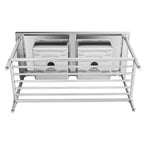 Modular System Double Centre Sink Bench with Pot Undershelf - DSB7-1500C/A 