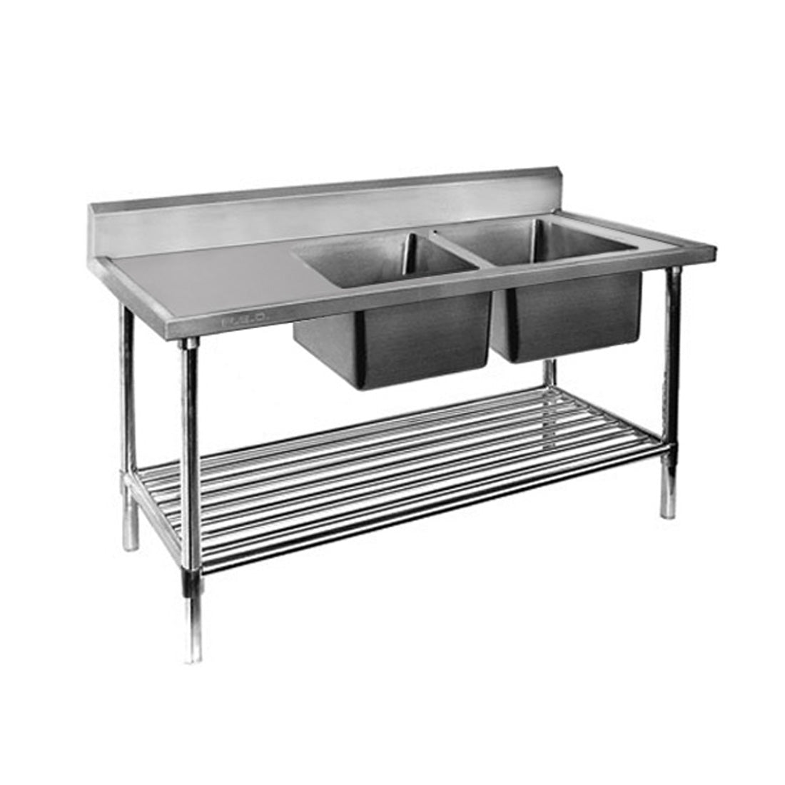 Modular System Double Right Sink Bench with Pot Undershelf - DSB7-2100R/A