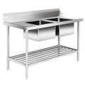 Right Inlet Double Sink Dishwasher Bench - DSBD7-1500R/A