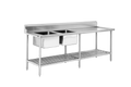 DSBD7-2400L/A Left Inlet Double Sink Dishwasher Bench