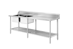 DSBD7-2400L/A Left Inlet Double Sink Dishwasher Bench