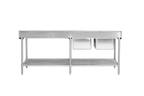 DSBD7-2400L/A Left Inlet Double Sink Dishwasher Bench