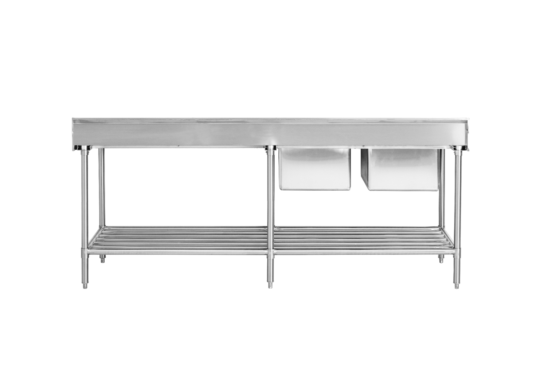 DSBD7-2400L/A Left Inlet Double Sink Dishwasher Bench