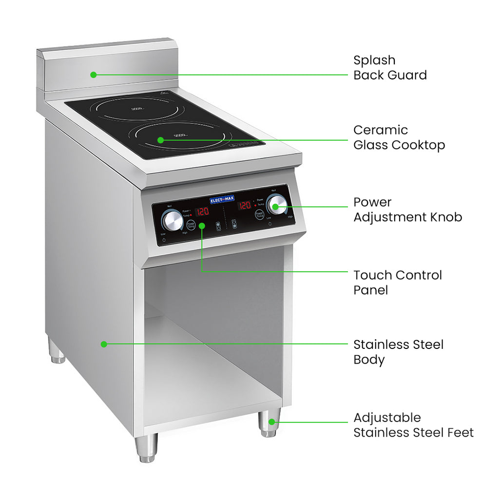 Electmax 700 Series Induction 2-Burner Cooker with Splashback EIC7-400P