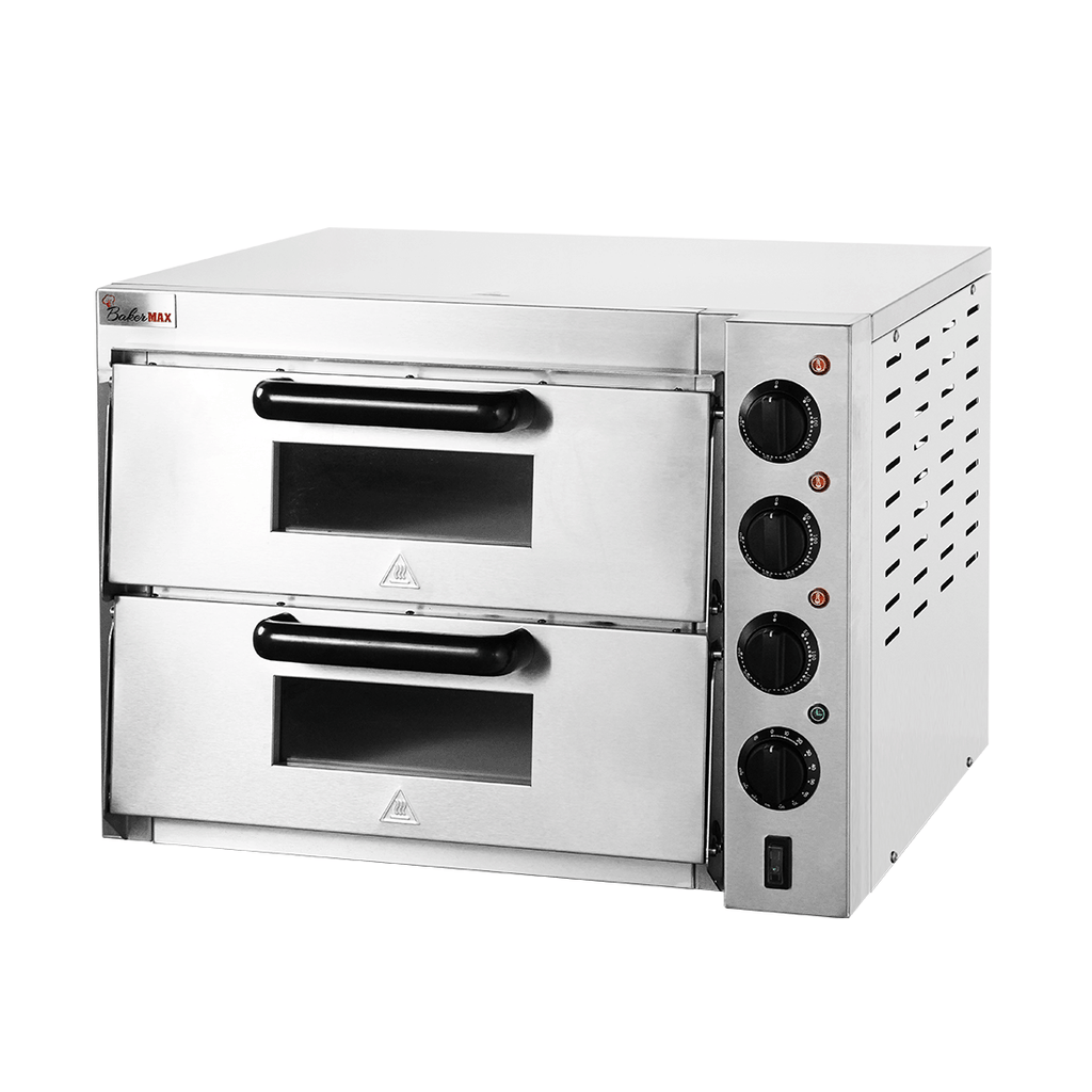 BakerMax Compact Countertop Double Deck Electric Pizza Oven - EP-2T