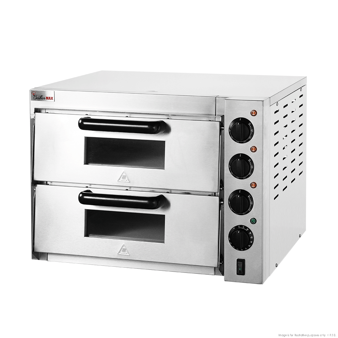 BakerMax Compact Countertop Double Deck Electric Pizza Oven - EP-2T