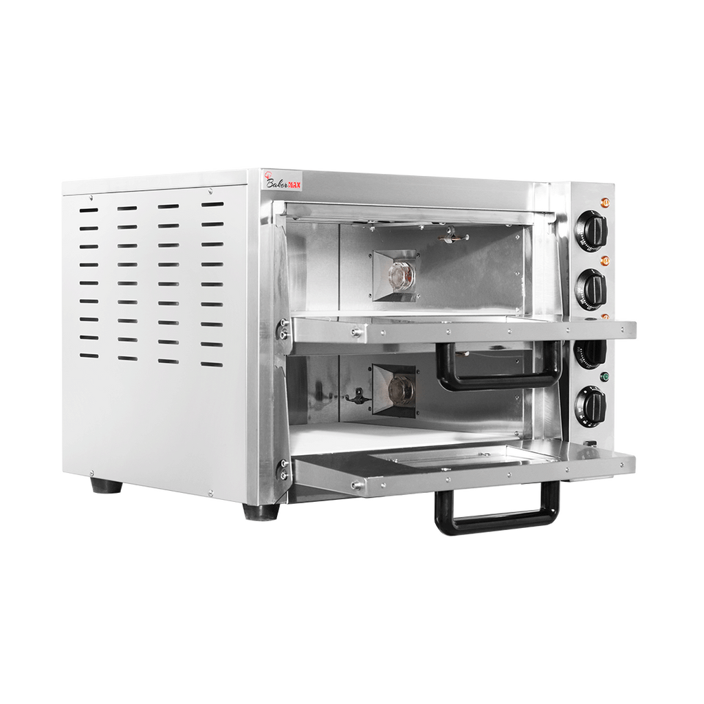 BakerMax Compact Countertop Double Deck Electric Pizza Oven EP-2T/15