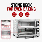 BakerMax Compact Countertop Double Deck Electric Pizza Oven EP-2T/15