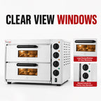 BakerMax Compact Countertop Double Deck Electric Pizza Oven EP-2T/15