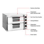 BakerMax Compact Countertop Double Deck Electric Pizza Oven EP-2T/15