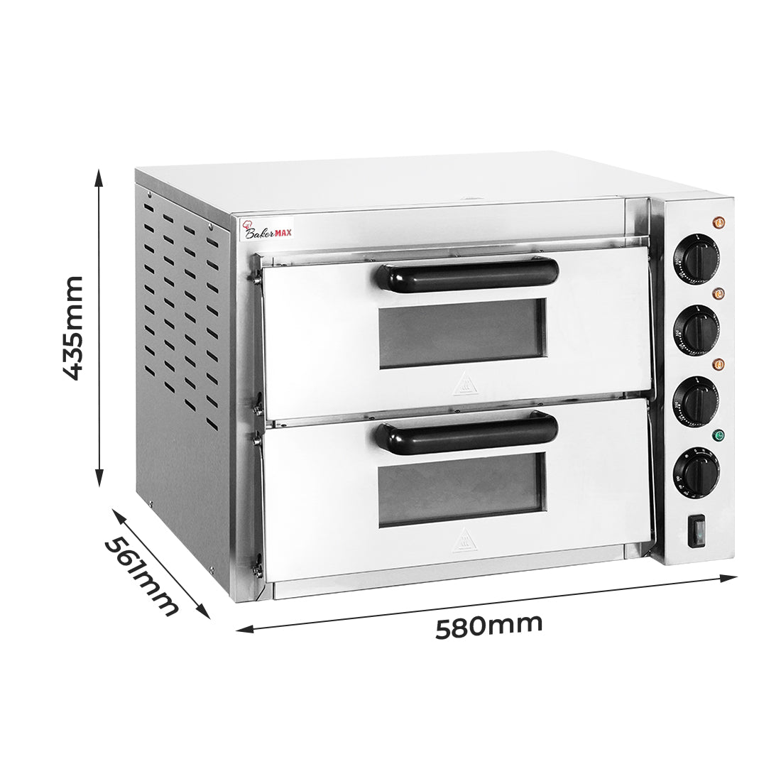 BakerMax Compact Countertop Double Deck Electric Pizza Oven EP-2T/15