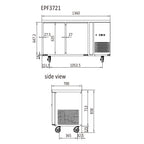 GLASS 2 DOOR COOLING FRIDGE TABLE 1360 MM EPF3721