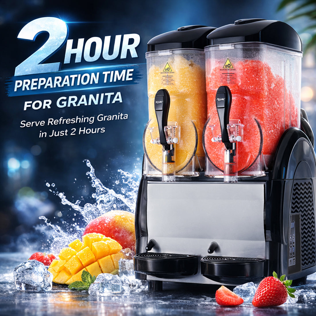 Benchstar Double 12 Litre Granita & Slushy Machine - FABIGANI-2S