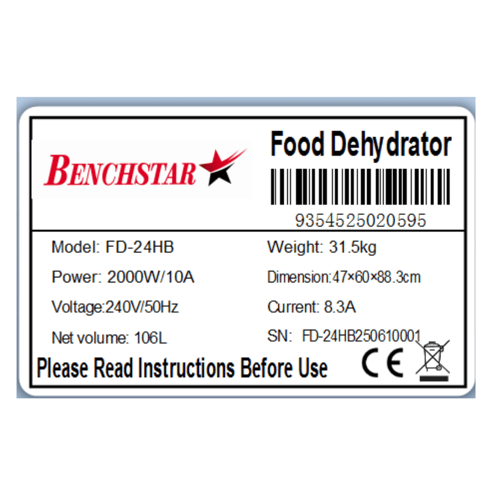 Benchstar Food Dehydrator with 24 trays  FD-24HB