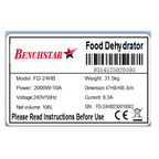 Benchstar Food Dehydrator with 24 trays  FD-24HB