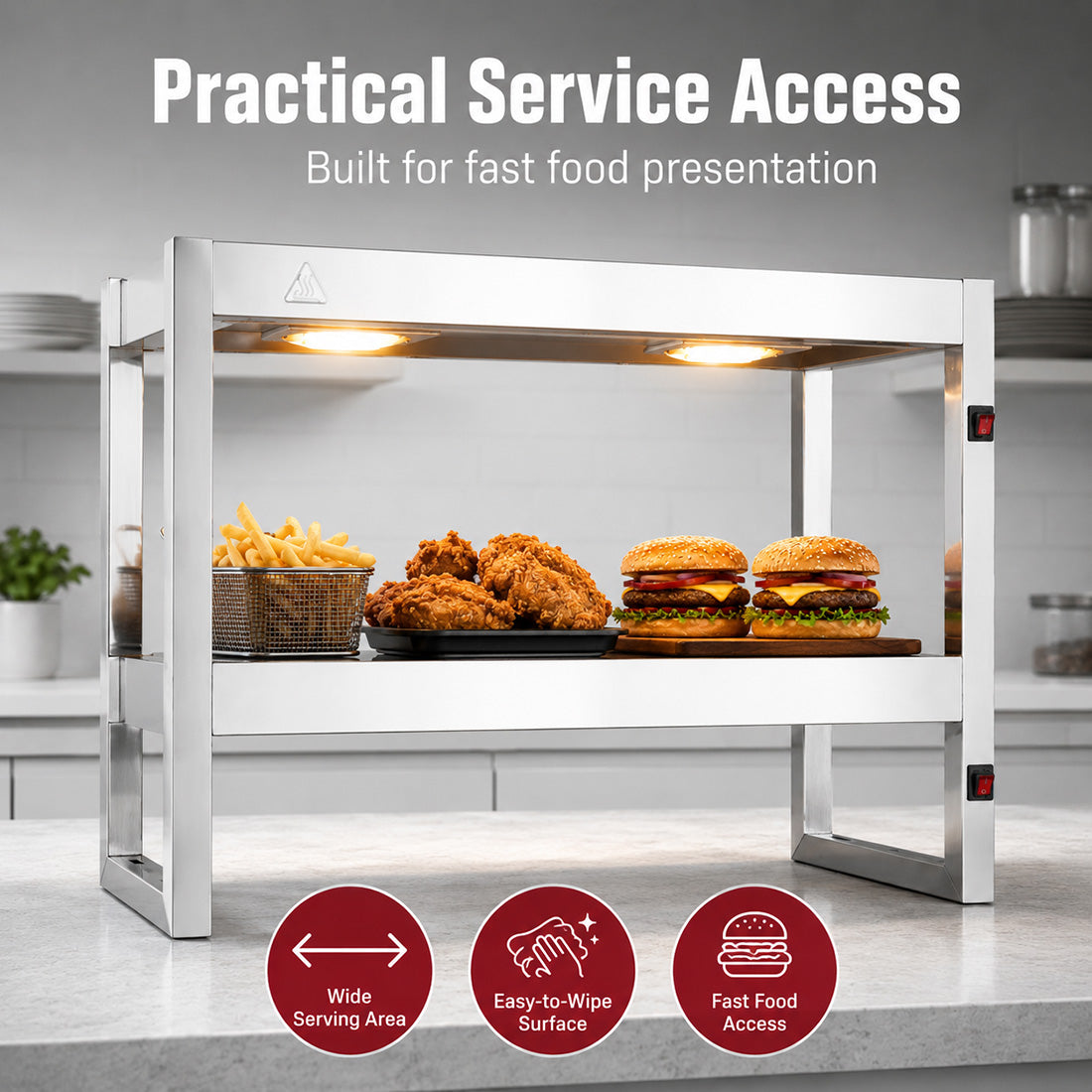 Benchstar Commercial Food Warmer with 4 Lamps âÂ FW4L-092