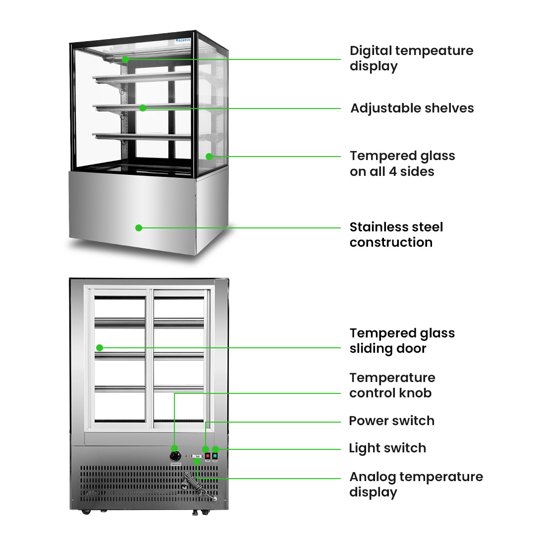 Bonvue Heated Display Cabinet - H-SF830V