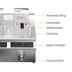 Benchstar Double Tanks Auto Lifting Induction Fryer - IF7000D-AL