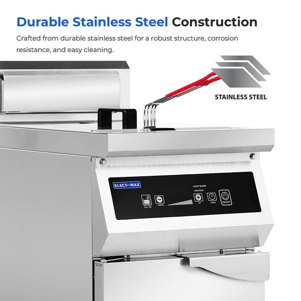 Electmax 700 Series Induction Single Fryer with Splashback - IFS7-30L