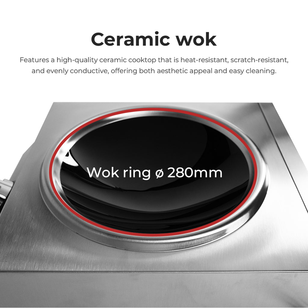 Benchstar Ceramic Induction Wok w/ Stainless Steel Body IW500