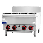 Gasmax Benchtop Natural Gas 4 Burner Cooktop w/ Splashback - JUS-TR-4B