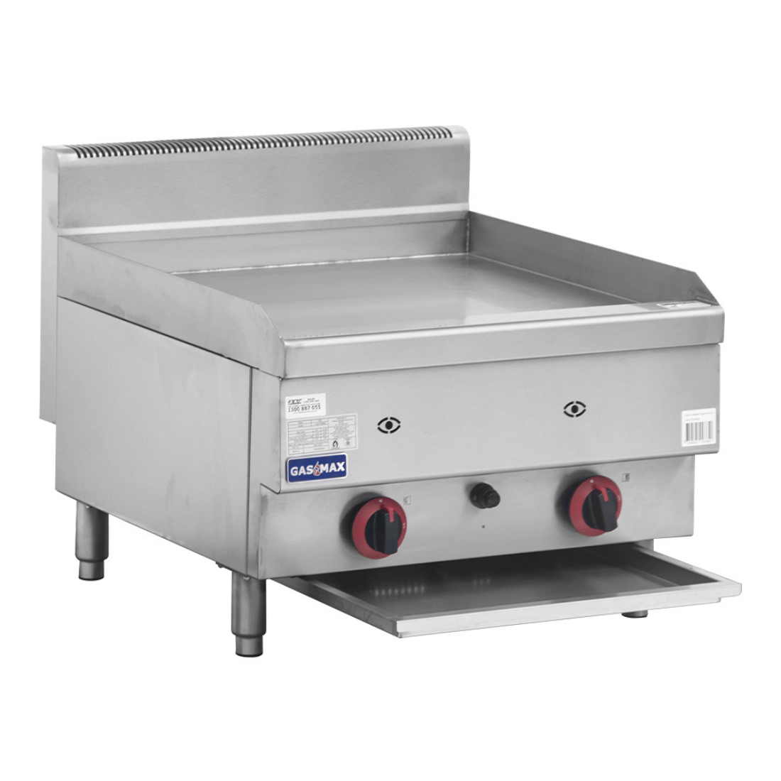GASMAX Benchtop 2 Bunner Griddle 600mm - JUS-TRG60ELPG