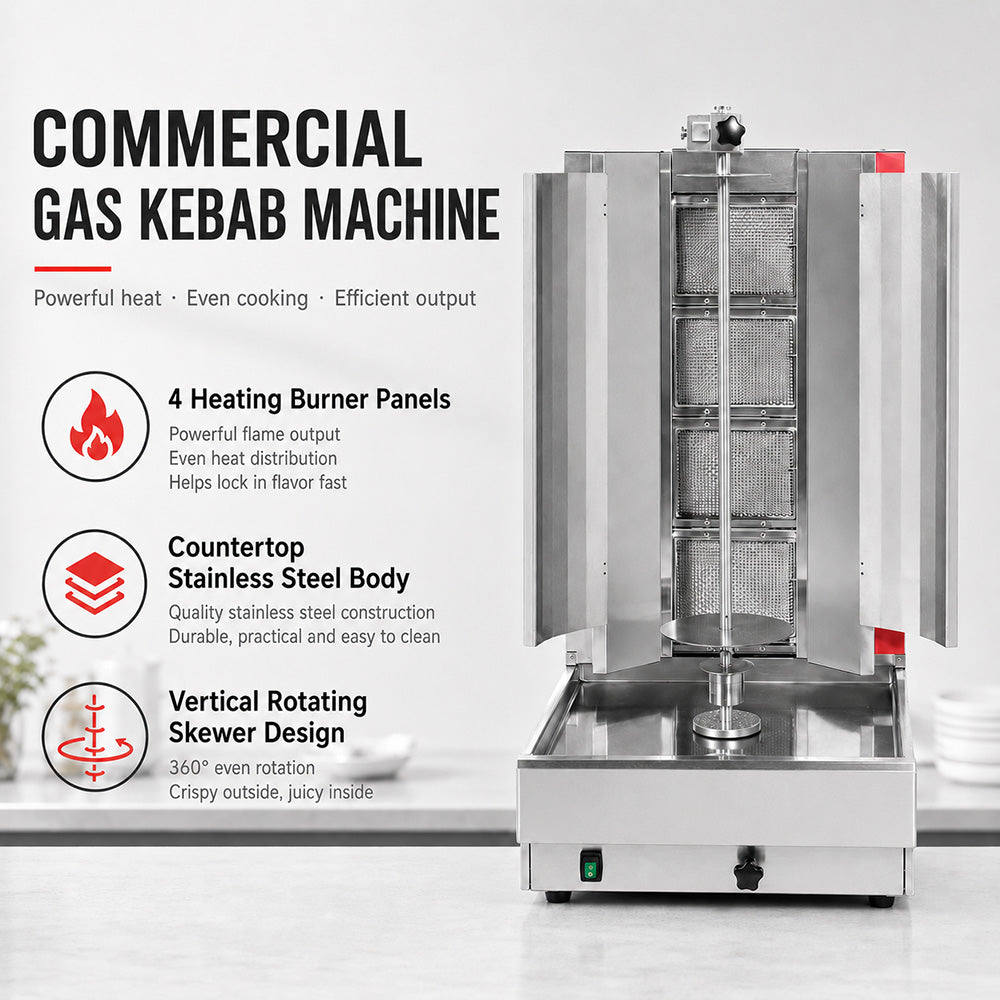 GasMax Semi-automatic 4 Burner NG Kebab Machine KB-4