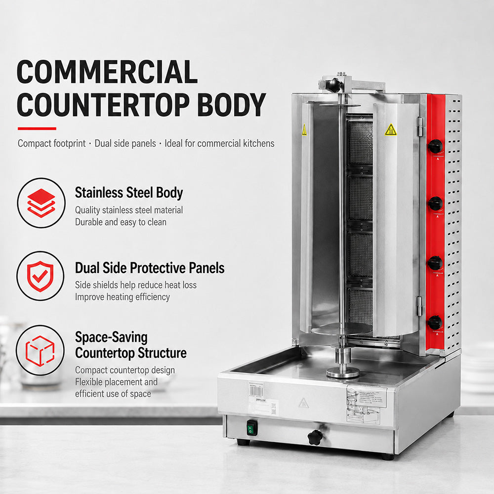 GasMax Semi-automatic 4 Burner NG Kebab Machine KB-4