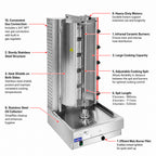 Gasmax Semi-automatic 5 Burner NG Kebab Machine - KB-5