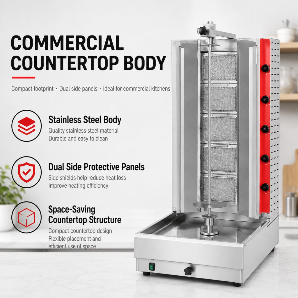 Gasmax Semi-automatic 5 Burner NG Kebab Machine - KB-5