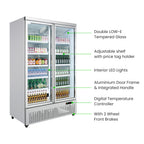 Thermaster Double Door Supermarket Fridge - LG-1000GBM