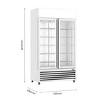 Thermaster Colourbond Upright Beverage Fridge 2 Doors White - LG-1000P