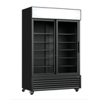 Thermaster Two Sliding Glass Door Colourbond Upright Drink Fridge Black - LG-1000SDBP