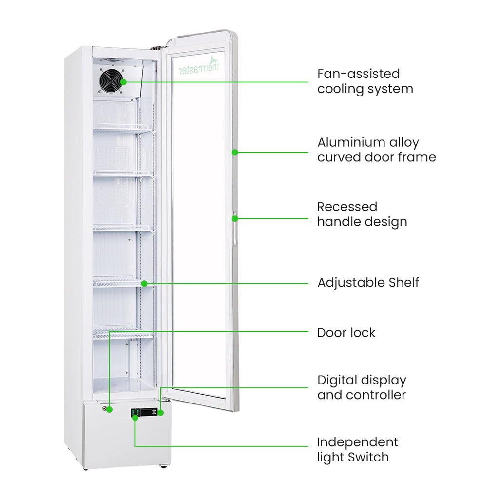 Thermaster SlimFit Upright Glass Door Beverage Fridge - LG166FA