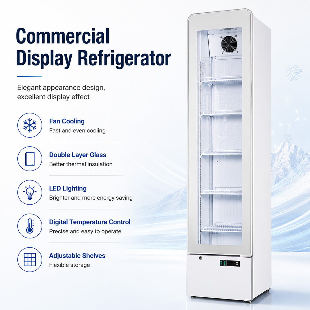 Thermaster SlimFit Upright Glass Door Beverage Fridge - LG166FA