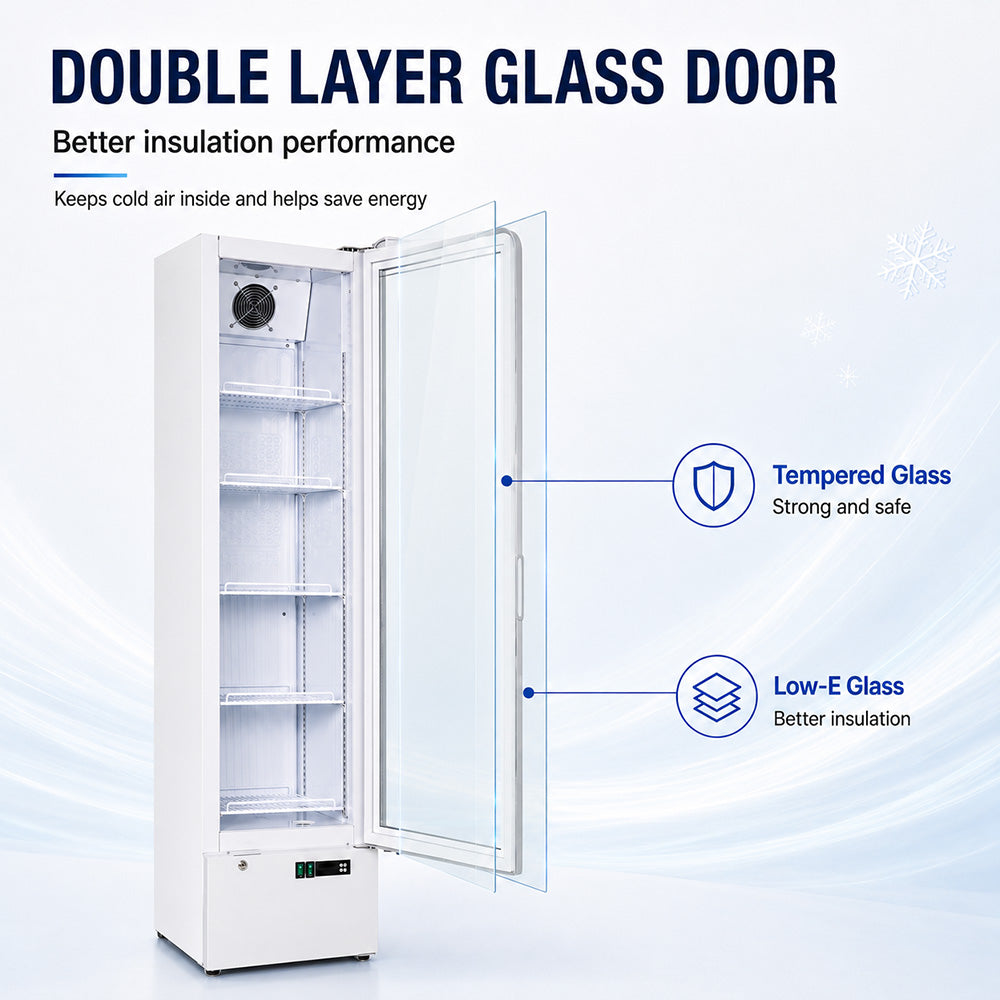 Thermaster SlimFit Upright Glass Door Beverage Fridge - LG166FA