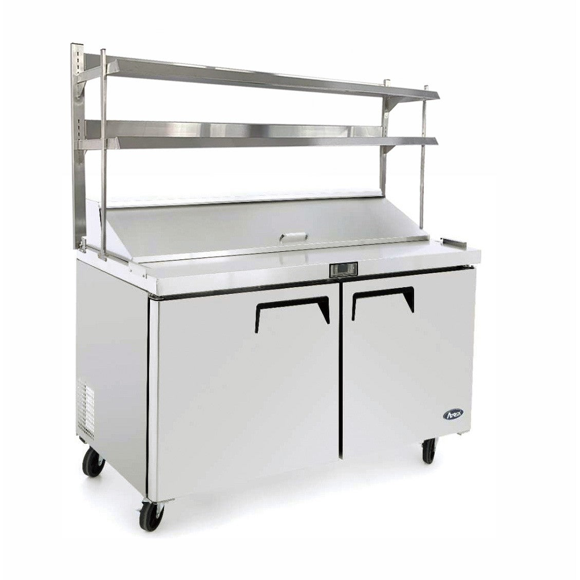 2 DOOR SANDWICH PREP TABLE FRIDGE WITH OVER SHELF MSF8302OS