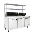 3 DOOR SANDWICH PREP TABLE FRIDGE WITH OVER SHELF MSF8304OS