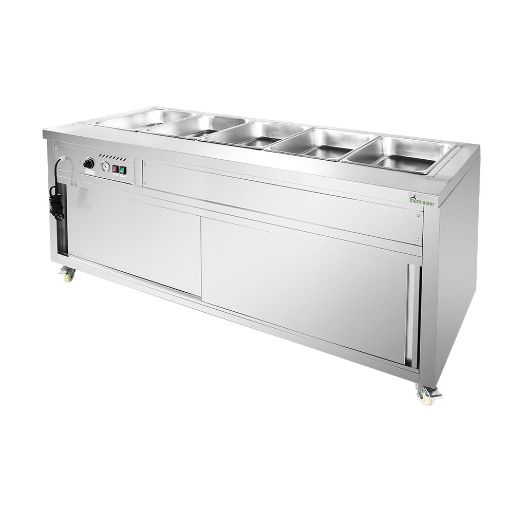 Thermaster Premium Wet and Dry Bain Marie Food Display 5x1/1 GN Pans - PG180FE-XB