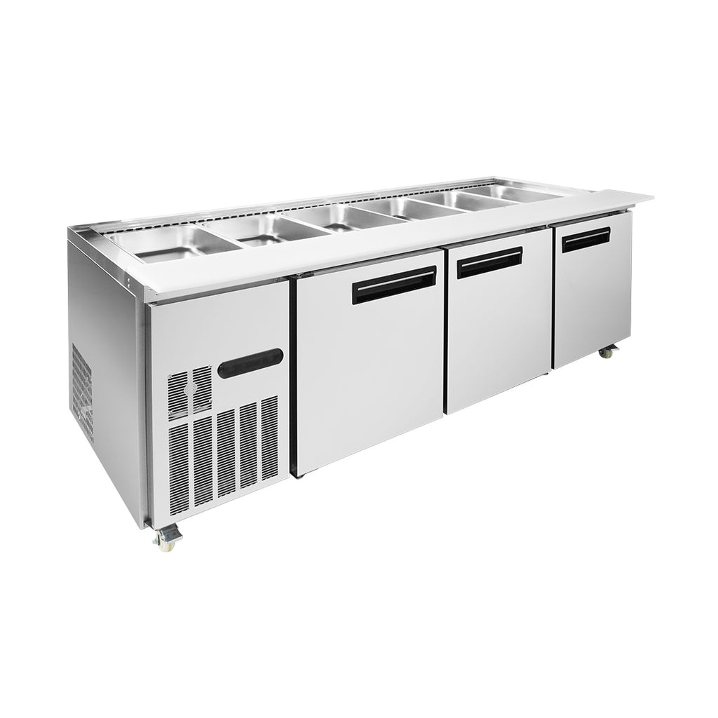 Thermaster Three Door Cold Bench Salad Station 6x1/1 GN Pans PG210FA-XB