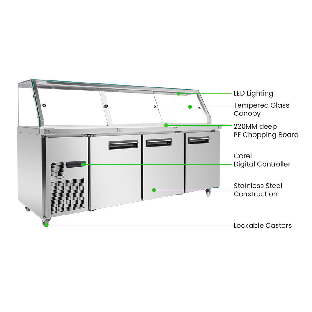 Thermaster Cold Salad & Noodle Bar 6x1/1 GN Pans - PG210FA-XG