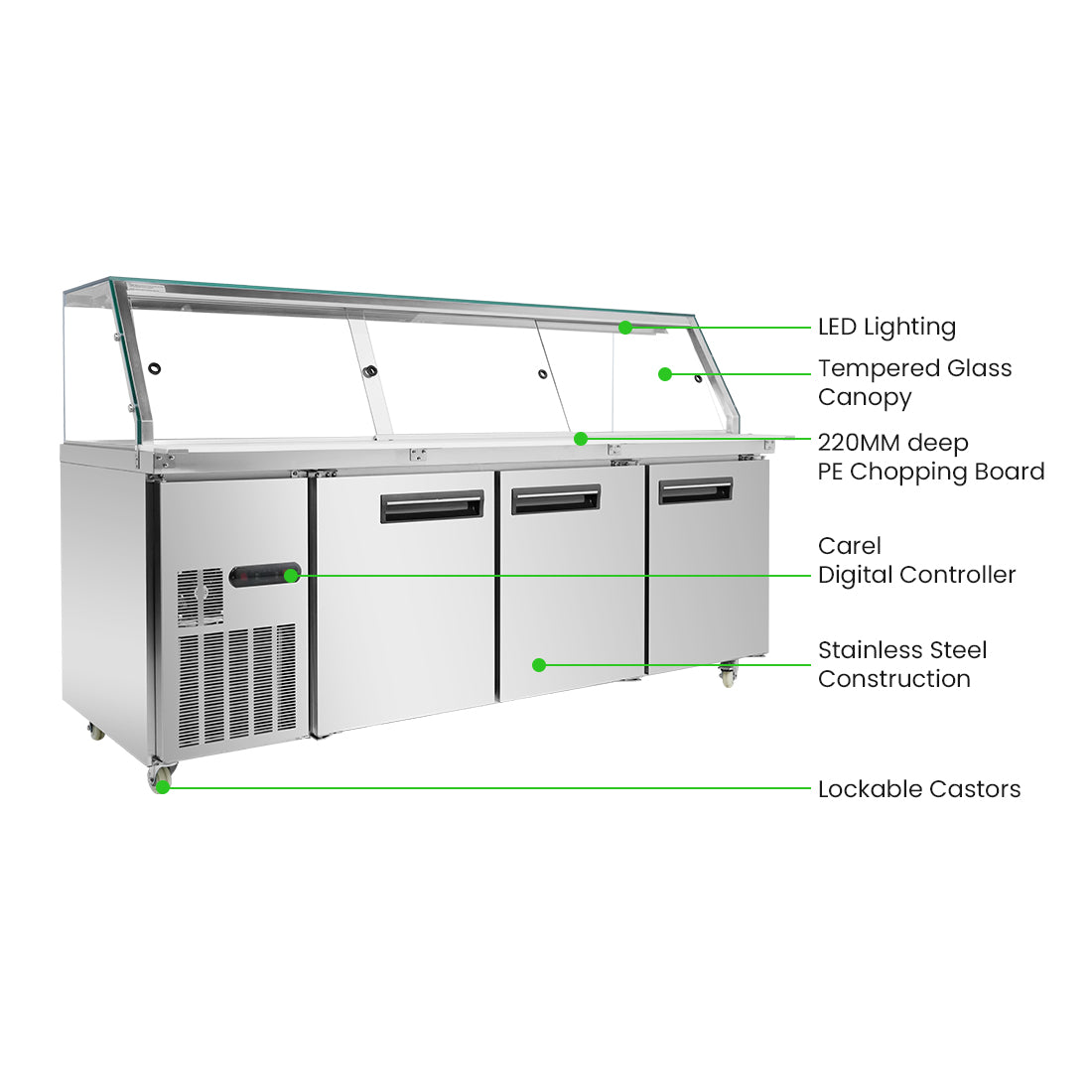 Thermaster Cold Salad & Noodle Bar 6x1/1 GN Pans - PG210FA-XG